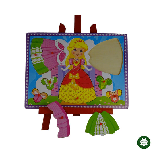 Puzzle bois Habille ta princesse d'occasion L’ATELIER DU BOIS - Dès 3 ans | Lutin Vert Ref 6603