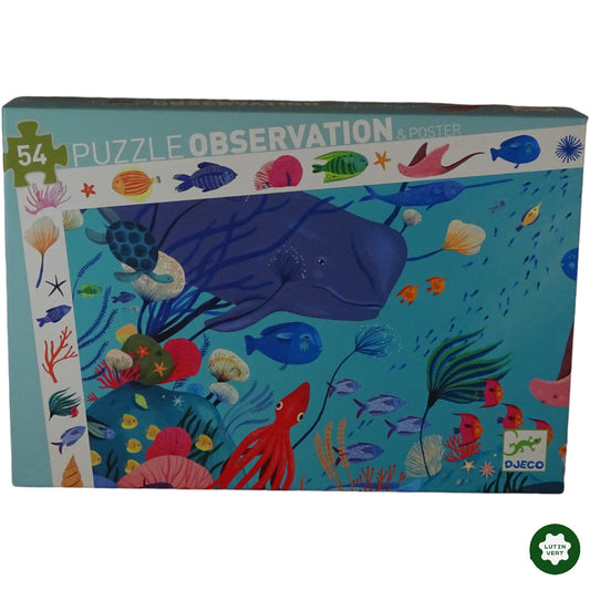 Puzzle 54pcs Observation Aquatique & Poster d'occasion DJECO - Dès 4 ans | Ref 6865