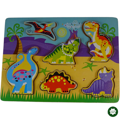 Mini Puzzle à encastrer en Bois Dinosaures d'occasion  - Dès 2 ans | Ref 8766